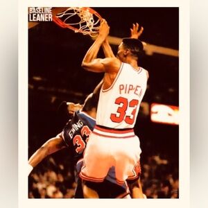 BRAND NEW!💯 SCOTTIE PIPPEN SLAM DUNK💥ON PATRICK EWING 8.5x11 GLOSSY POSTER!🤩